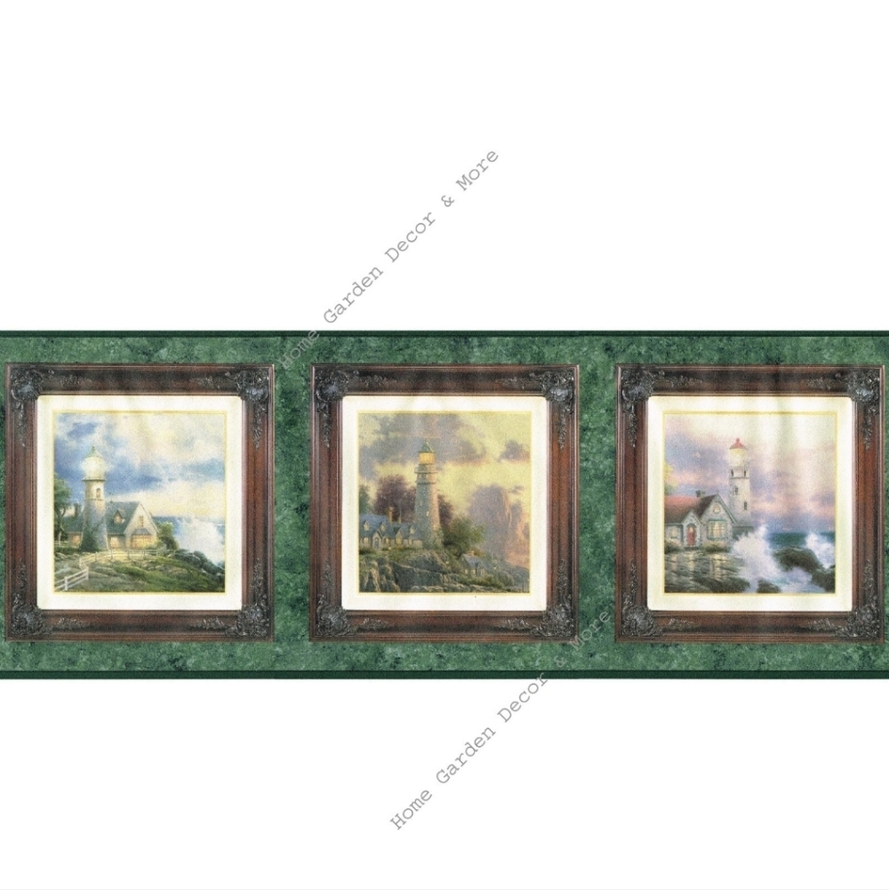 Vtg 90’s THOMAS KINKADE 2 PK 5YD Rolls PAINTER OF LIGHT Wallpaper Border Tk3181b